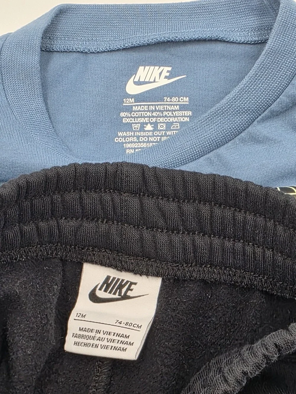 Nike baby boy long-sleeved tee and sweatpants size 12 months